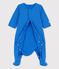 Bodyjama van biokatoen blauw BRASIER/grijs MARSHMALLOW