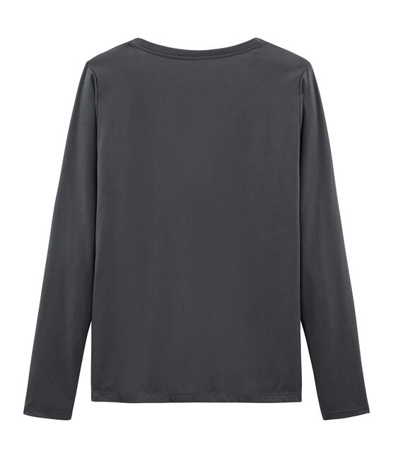 Tee-shirt manches longues femme en coton sea island gris MAKI