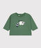 Tee-shirt manches longues en jersey fin bébé vert PALMERAIE