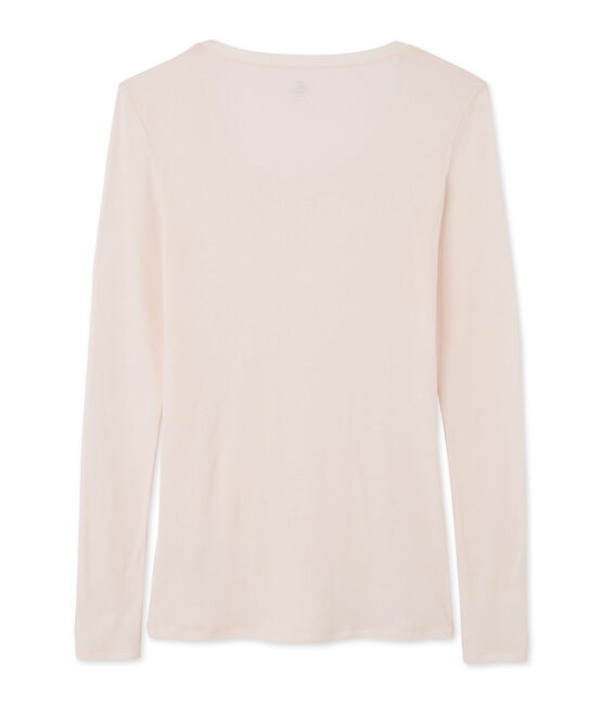T-shirt met lange mouwen danserskraag vrouwen roze FLEUR
