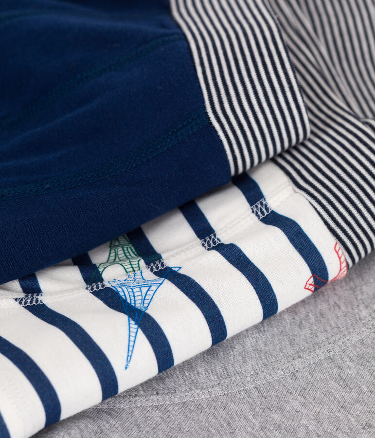 Setje met 3 katoenen boxershorts met omhulde tailleband met prints van Parijs multicouleur