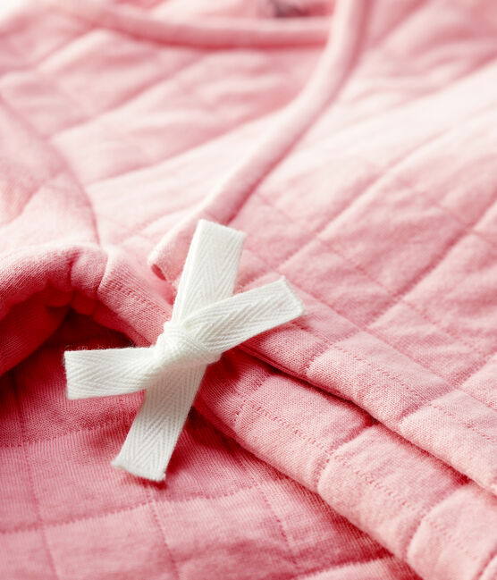 Ensemble 2 pièces bébé matelassés en coton biologique rose CHARME