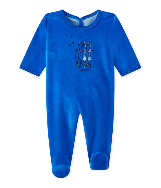 Dors bien bébé en velours bleu PERSE