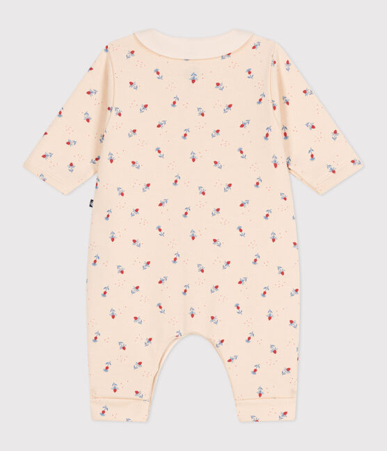 Katoenen babypakje met kraagje en bloemenprint wit AVALANCHE/ MULTICO