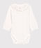 Body à col  bébé fille en coton biologique blanc MARSHMALLOW