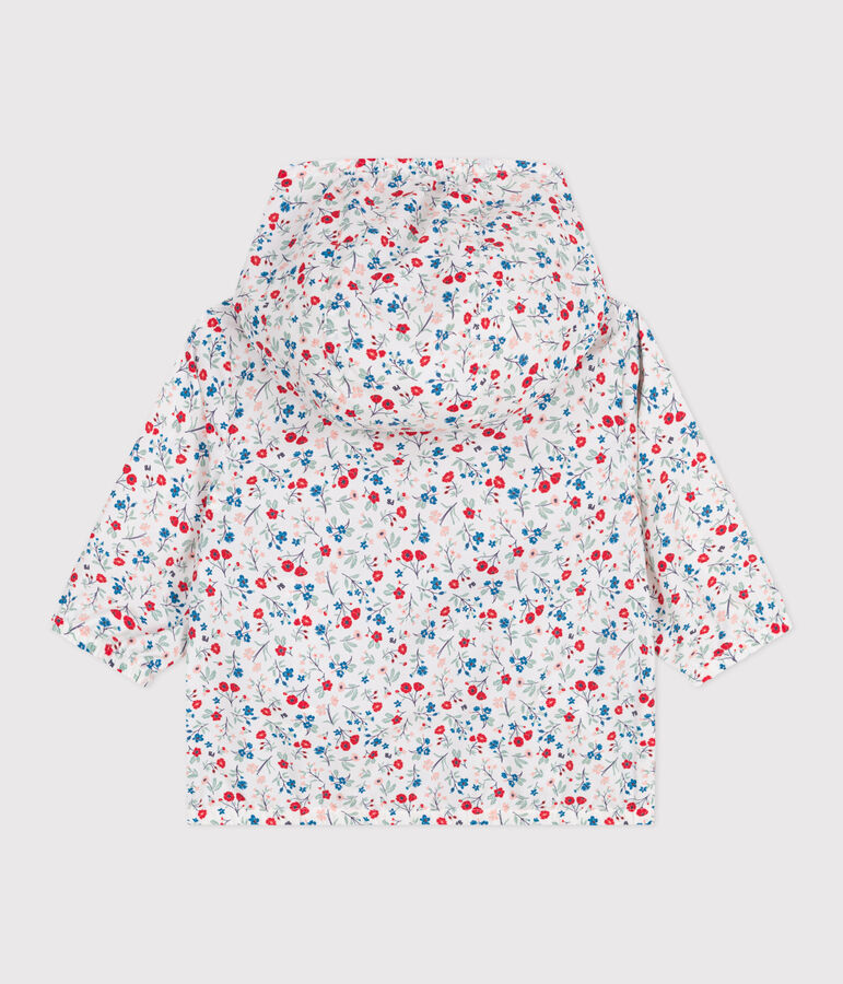 Coupe-vent b&eacute;b&eacute; anti-UV en polyester, imprim&eacute; fleuri blanc/multicouleur