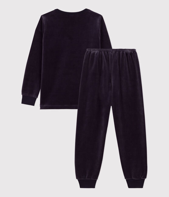Fluwelen pyjama 'Parijs' voor kleine meisjes en jongens blauw SMOKING
