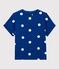 Katoenen/linnen T-shirt met print, Dames blauw SURF/wit MARSHMALLOW