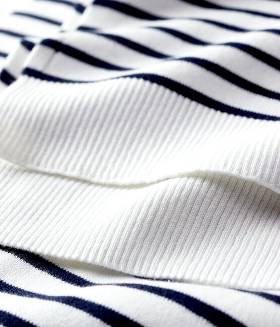 Echarpe rayée en coton Femme/Homme blanc MARSHMALLOW/bleu SMOKING