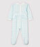 Blauwe katoenen pyjama met gingham-ruit voor babymeisjes wit MARSHMALLOW/blauw JASMIN