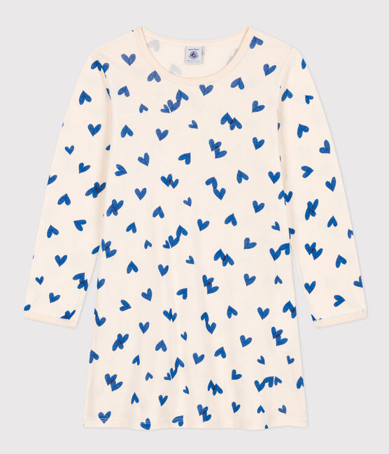 Chemise de nuit cœur petite fille en coton blanc AVALANCHE/ MULTICO
