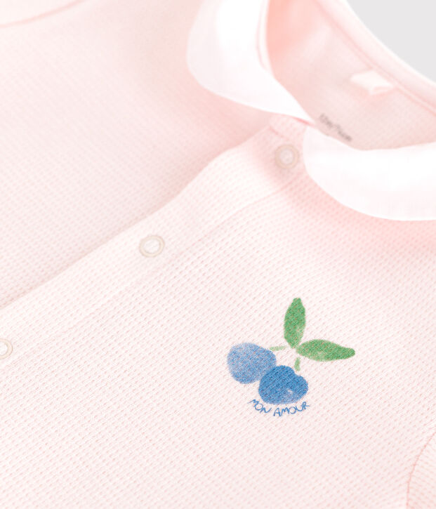 Kort katoenen babypakje met henleykraagje FLEUR