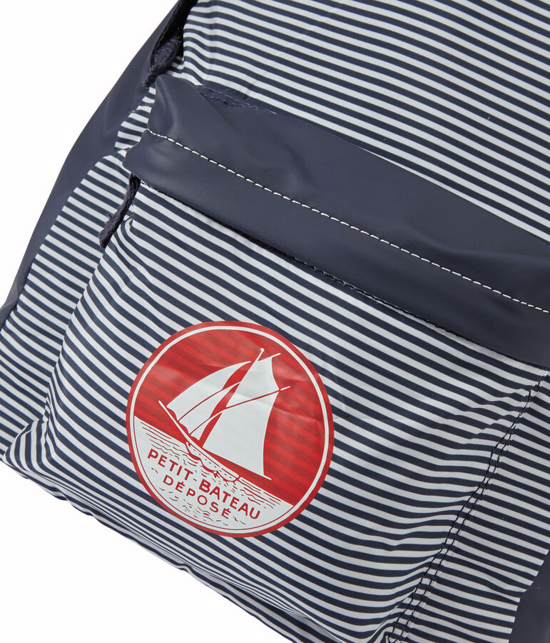 Sac &agrave; dos gar&ccedil;on imperm&eacute;able bleu/blanc