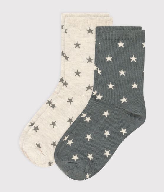 Lot de 2 paires de chaussettes étoiles enfant garçon-fille