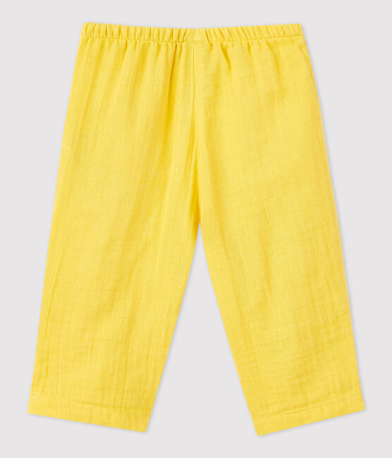 Babybroek van biologisch katoengaas geel ORGE