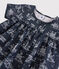 Blouse manches courtes en tubique enfant fille bleu SMOKING/blanc ECUME