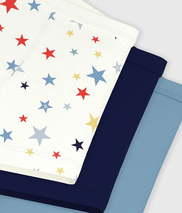 Lot de boxers enfant en coton &agrave; ceinture collet&eacute;e imprim&eacute; &eacute;toiles multicouleur