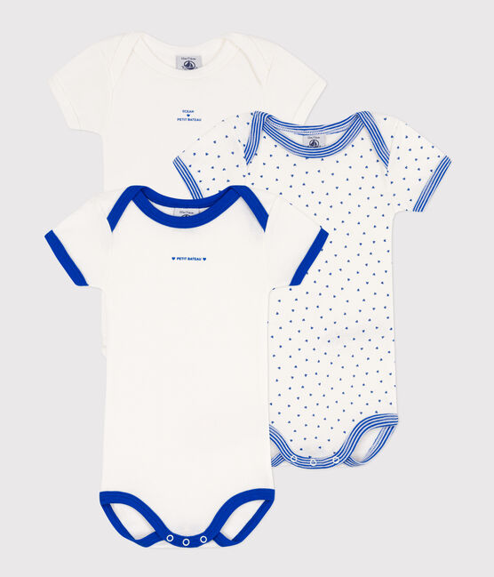 Petit Bateau Lot de 3 Bodies Manches Courtes Baleines en Coton 12 Mois :  : Mode