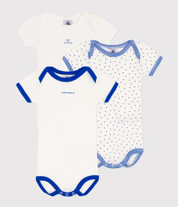 Lot de 3 bodies manches courtes en coton multicouleur