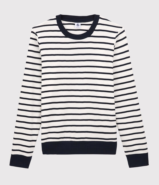 T-shirt marinière en coton Femme blanc MARSHMALLOW/bleu SMOKING