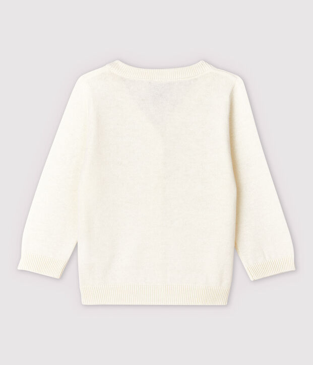 Cardigan van katoenen/linnen jersey tricot voor babyjongens wit