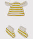 Bonnet et chaussons bébé mixte rayés