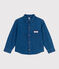 Effen kinderhemd van spijkerstof blauw DENIM MOYEN