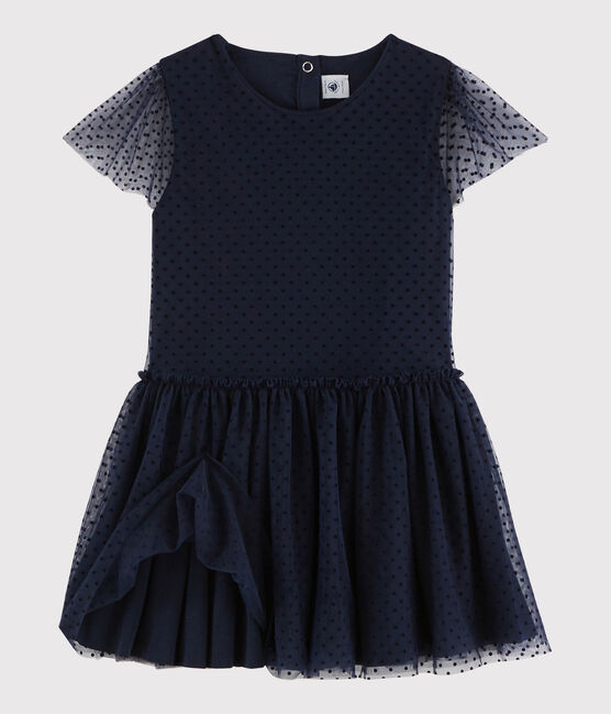 Robe manches courtes enfant fille bleu SMOKING