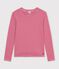 Gestreept katoenen T-shirt met lange mouwen voor dames rood/wit