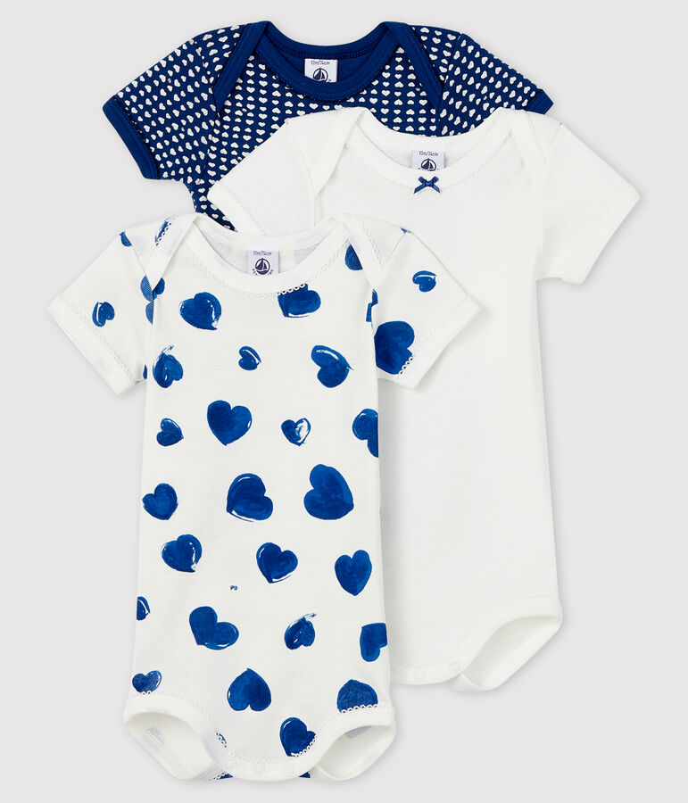 Lot de 3 bodies manches courtes b&eacute;b&eacute; fille variante 1