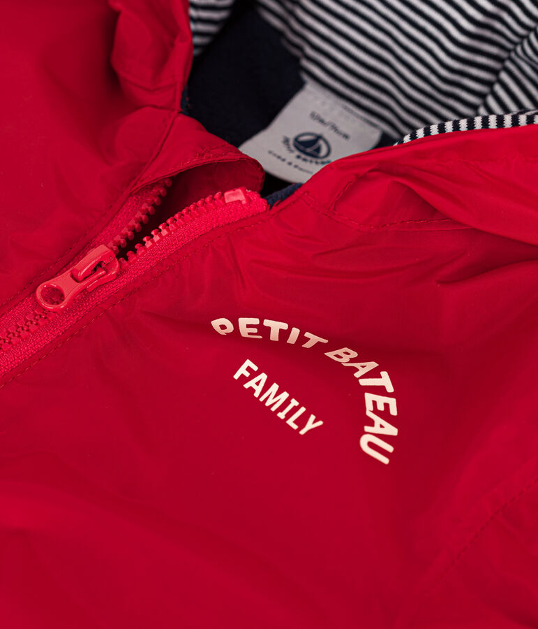 Coupe-vent chaud b&eacute;b&eacute; en polyester recycl&eacute; rouge PEPS