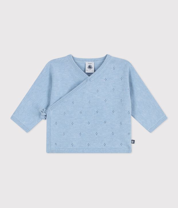 Babytruitje overslag in ajourtricot van wol en katoen FLO