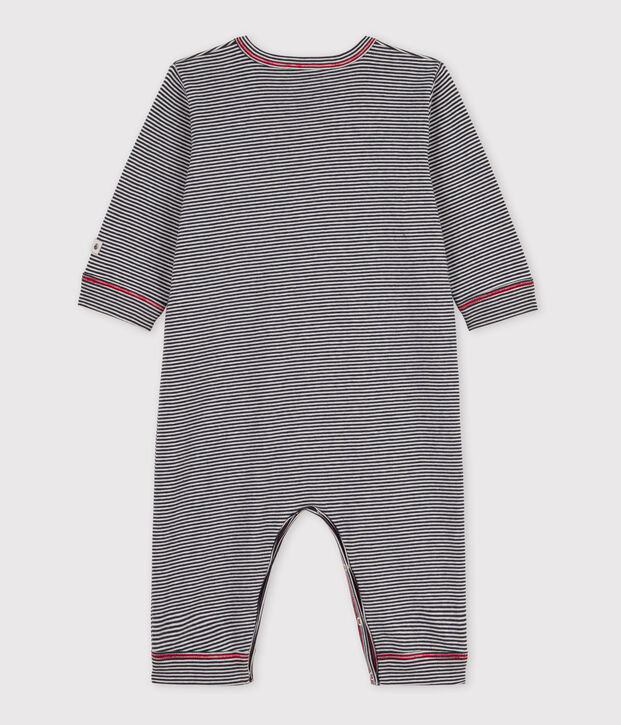 Gestreept slaappakje van katoen zonder voetjes voor baby's blauw/wit