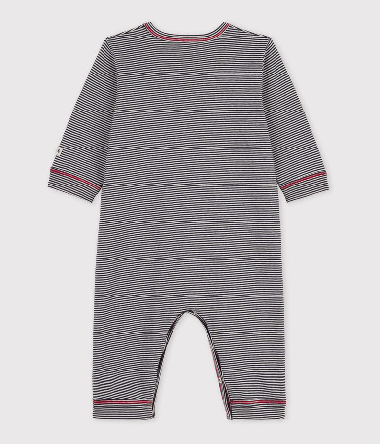 Dors-bien sans pieds &agrave; rayures b&eacute;b&eacute; en coton bleu/blanc