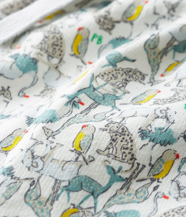 Broek van licht molton babyjongen wit/multicouleur