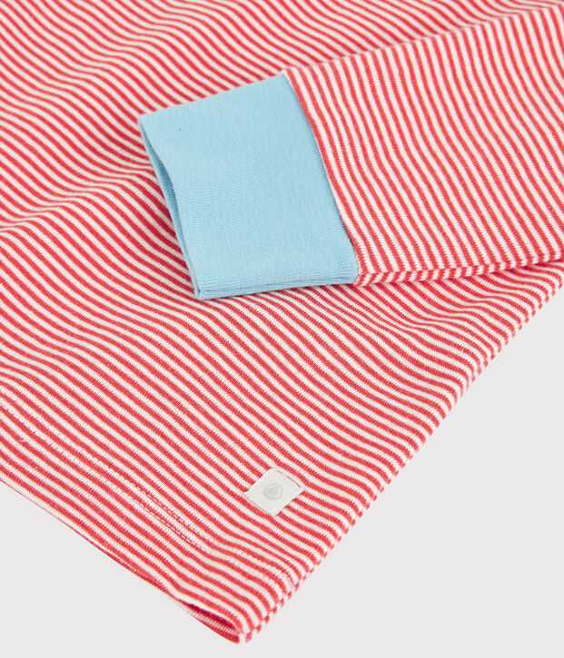 Gestreepte katoenen pyjama voor jongetjes oranje/wit