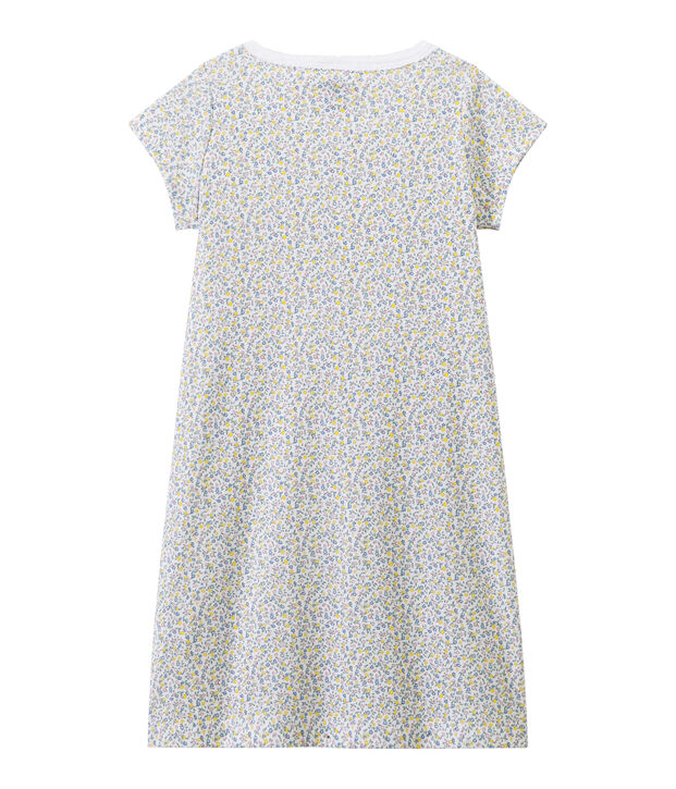 Meisjesnachthemd met dessin wit/multicouleur