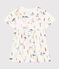 Robe manches courtes en coton enfant fille blanc MARSHMALLOW/blanc MULTICO