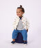 Katoenen babyjasje met stippenprint in collegestijl blauw/blauw