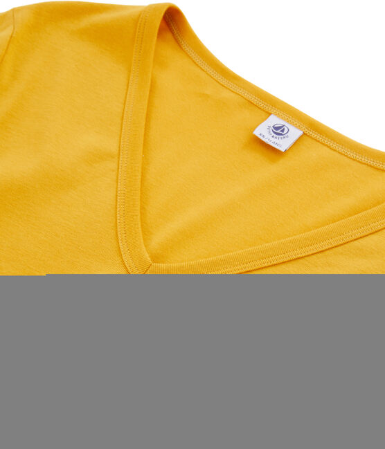 Iconisch dames T-shirt met lange mouwen geel BOUDOR