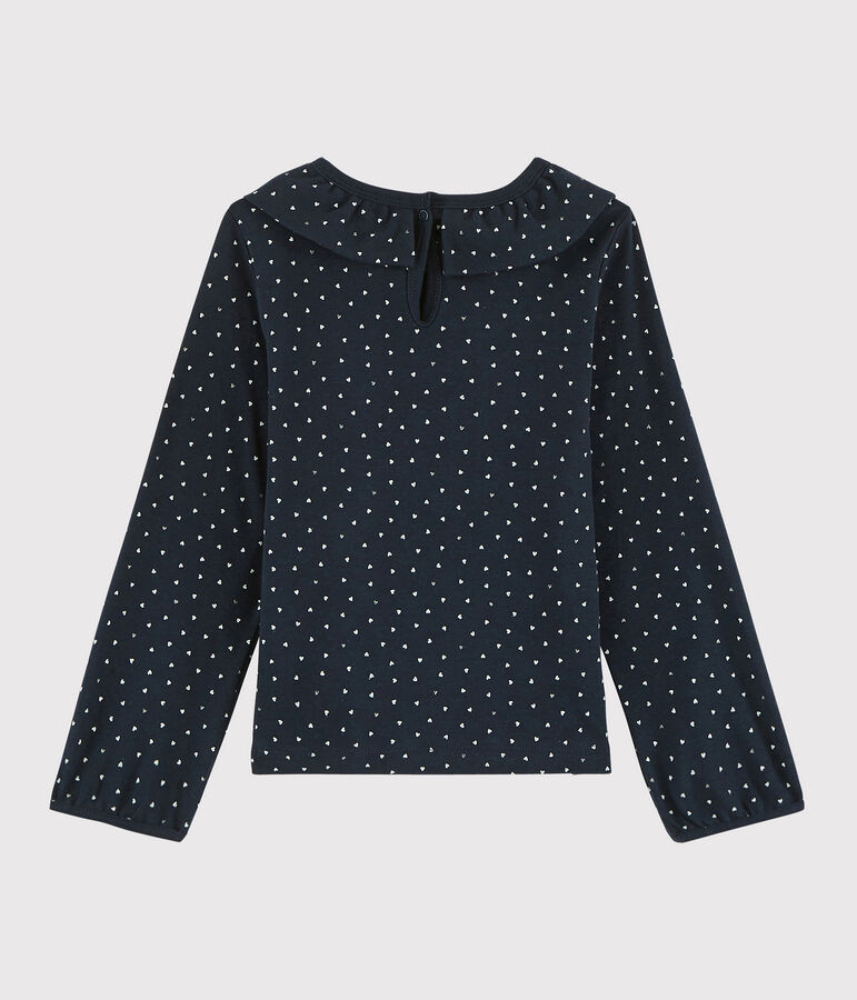 T-shirt met kraag meisjes kinderen blauw/multicouleur