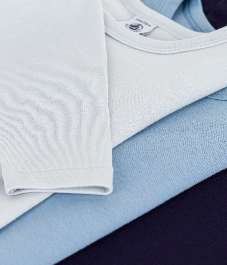 Lot de tee-shirts enfant en coton manches longues uni multicouleur