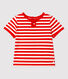 Gestreept T-shirt met korte mouwen in jersey voor baby's