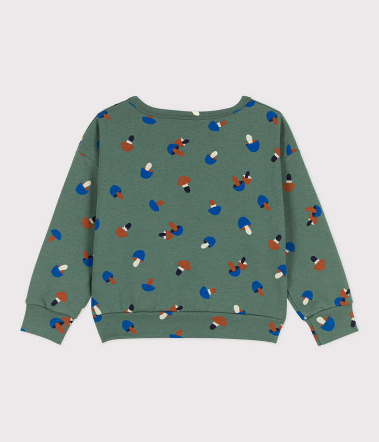 Sweatshirt imprim&eacute; en molleton enfant fille / gar&ccedil;on vert/multicouleur