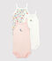 Lot de 3 bodies fleuris bretelles bébé en coton variante 1