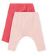 Set van 2 effen uniseks leggings in geruwd 1x1 geribd katoen