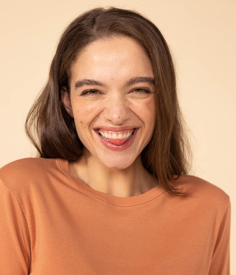 L'ICONIQUE, dames-T-shirt met ronde hals in katoen roze