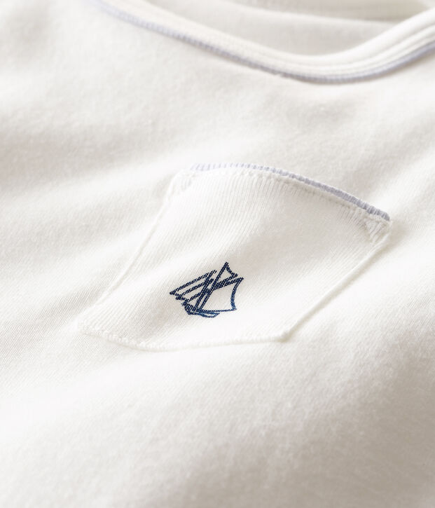 Tee shirt manches courtes b&eacute;b&eacute; gar&ccedil;on blanc