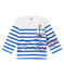 Marinière créative bébé garçon blanc MARSHMALLOW/bleu PERSE