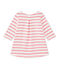 Robe bébé fille rayée blanc MARSHMALLOW/rose PETAL